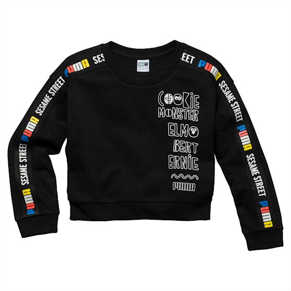 PUMA x SESAME STREET Girl’s Crewneck Sweatshirt, Cotton Black, extralarge