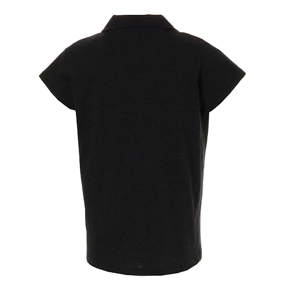 ESS+ ウィメンズ オープンポロシャツ 半袖, Cotton Black Heather, extralarge-JPN