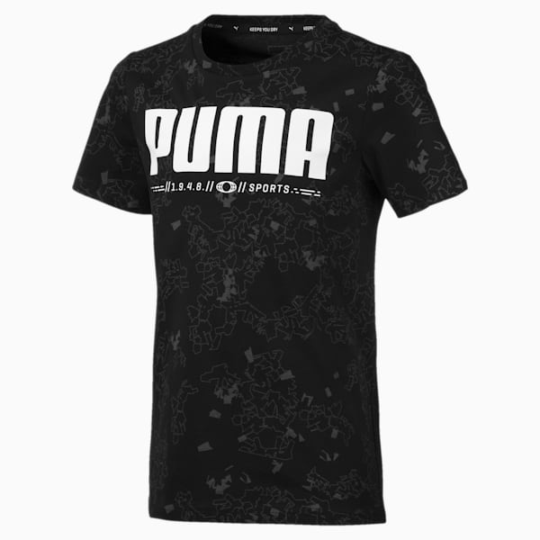 キッズ ACTIVE SS AOP Tシャツ, Puma Black, extralarge-JPN
