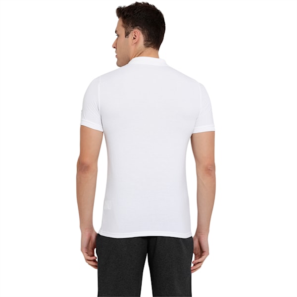 Men s Active ESS Polo T-Shirt, Puma White