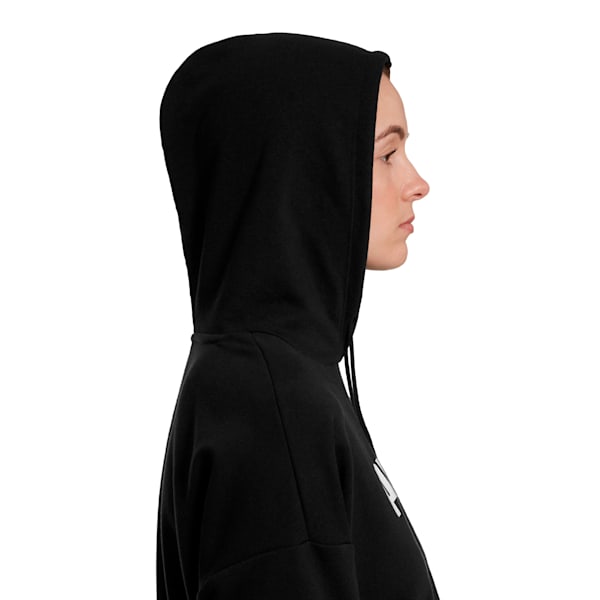 Essentials+ Logo Women's Cropped Hoodie, Cotton Black, extralarge