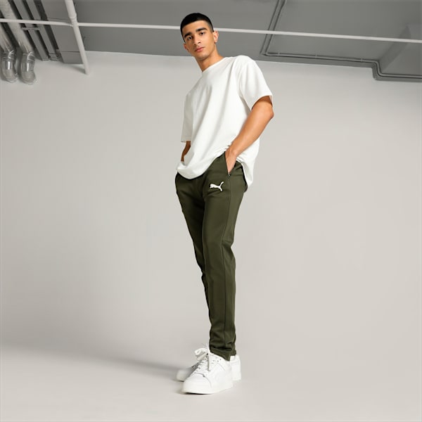Graphic Men's Slim Fit Track Pants, Dark Olive, extralarge-IND