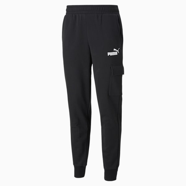 Essentials Men's Regular Fit Cargo Pants, Puma Black, extralarge-IND