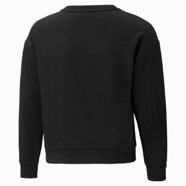 Modern Sports Crew Neck Girls' Sweatshirt, Puma Black, extralarge