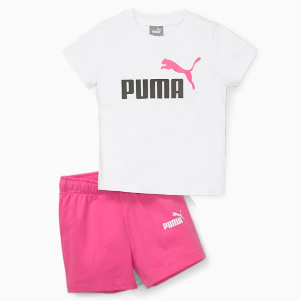 Minicats Tee and Shorts Babies' Set, PUMA White-Pearl Pink