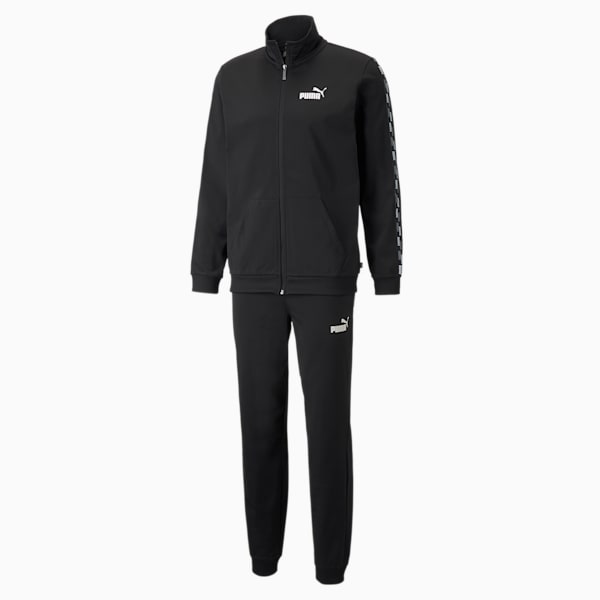 BTS Polyester Regular Fit Men's Track Suit, Puma Black, extralarge-IND