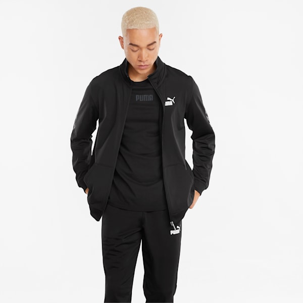 BTS Polyester Regular Fit Men's Track Suit, Puma Black, extralarge-IND