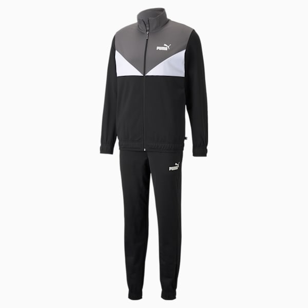 Colorblock Men's Regular Fit Tracksuit, Puma Black, extralarge-IND