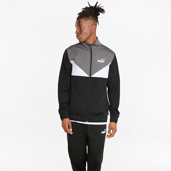 Colorblock Men's Regular Fit Tracksuit, Puma Black, extralarge-IND