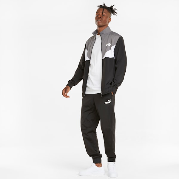 Colorblock Men's Regular Fit Tracksuit, Puma Black, extralarge-IND