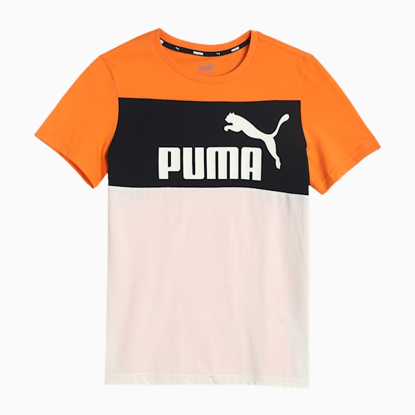 Colourblock Youth Regular Fit T-Shirt, Vibrant Orange, extralarge-IND