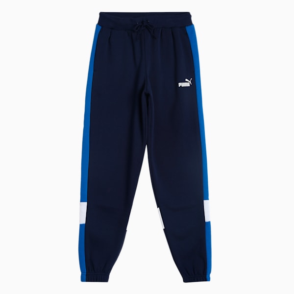 Essential+ Colourblock Kid's Regular Fit Pants, Peacoat, extralarge-IND