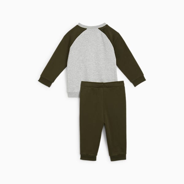 Conjunto de dos piezas para infantes con pants y raglan Minicats Essentials, Dark Olive, extralarge