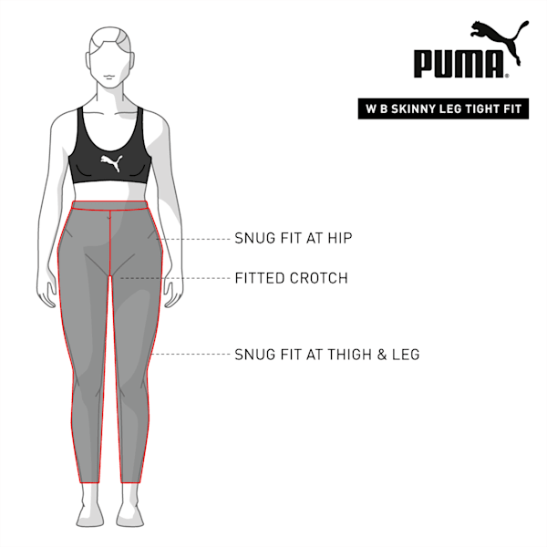 PUMA Logo Tight Fit Women's Leggings, Puma Black-Lotus, extralarge-IND