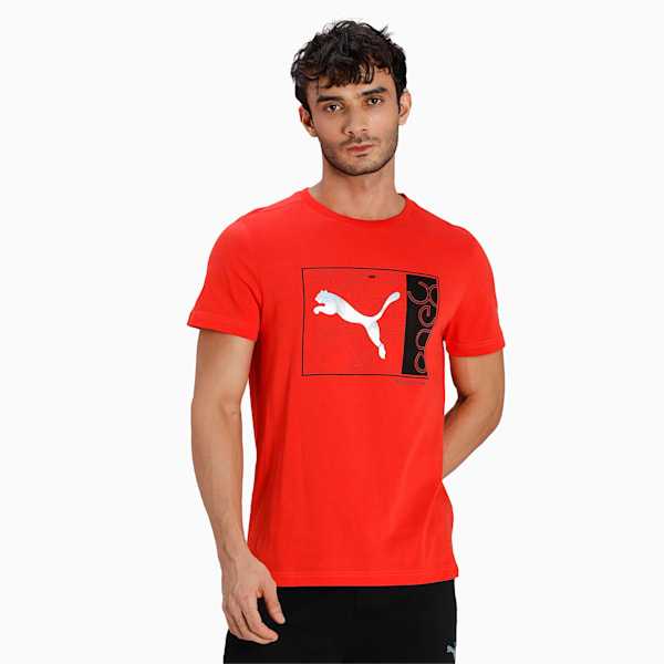 PUMA x one8 Graphic Men's Slim Fit Polo T-Shirt, Grenadine, extralarge-IND