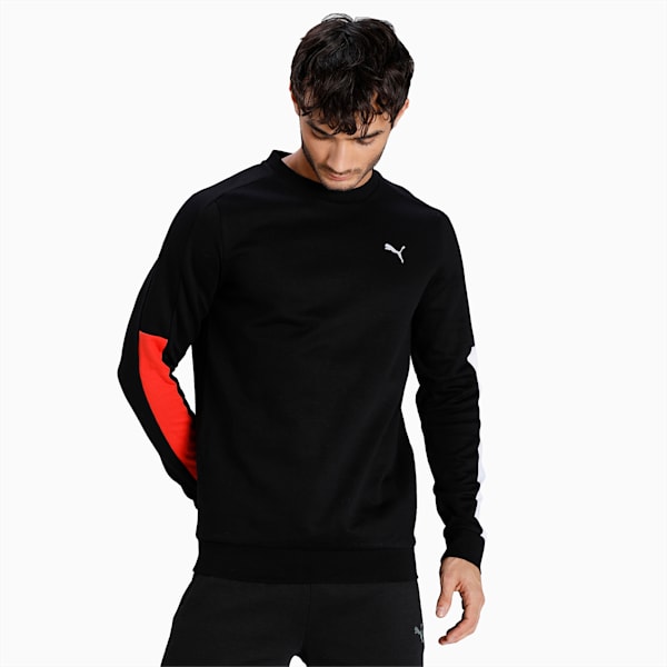 PUMA x one8 Men's Slim Fit Sweatshirt, Puma Black, extralarge-IND