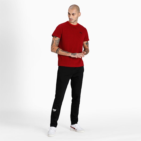 Jacquard Slim Fit Men's T-Shirt, Intense Red