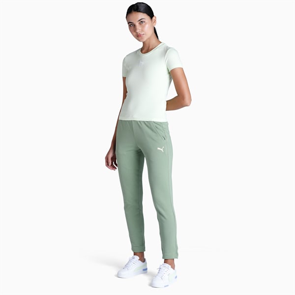 Women's Slim Fit 7/8 Track Pants, Dusty Green, extralarge-IND