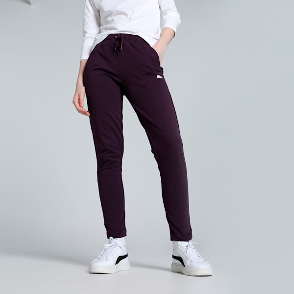 Women's Slim Fit 7/8 Track Pants, Midnight Plum, extralarge-IND