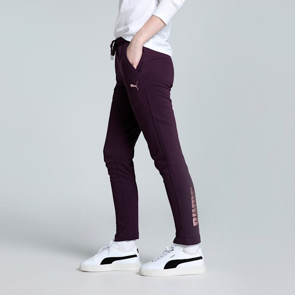 Women's Slim Fit 7/8 Track Pants, Midnight Plum, extralarge-IND