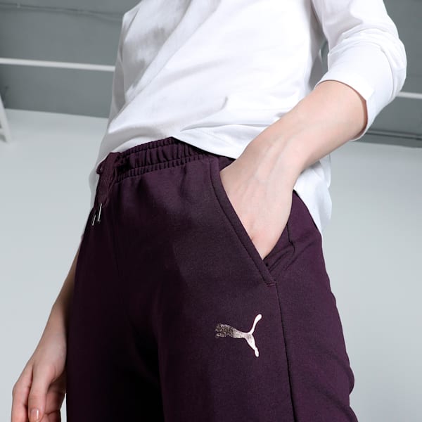 Women's Slim Fit 7/8 Track Pants, Midnight Plum, extralarge-IND