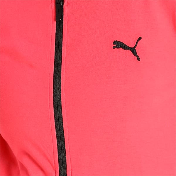 Reversible Full-Zip Slim Fit Women's Sweatshirt, Puma Black-Paradise Pink, extralarge-IND