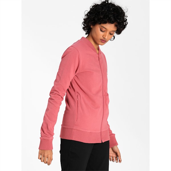 Reversible Full-Zip Slim Fit Women's Sweatshirt, Mauvewood-Fudge, extralarge-IND