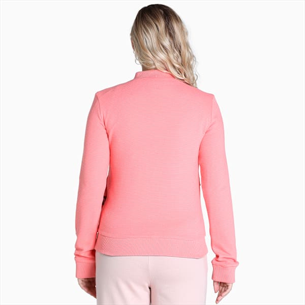 Reversible Full-Zip Slim Fit Women's Sweatshirt, Carnation Pink, extralarge-IND