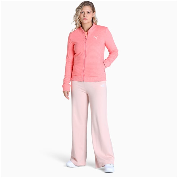 Reversible Full-Zip Slim Fit Women's Sweatshirt, Carnation Pink, extralarge-IND