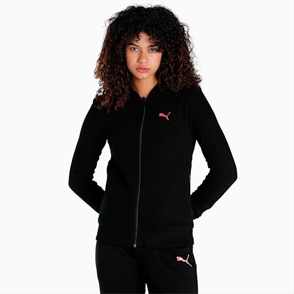 Reversible Full-Zip Slim Fit Women's Sweatshirt, Puma Black, extralarge-IND