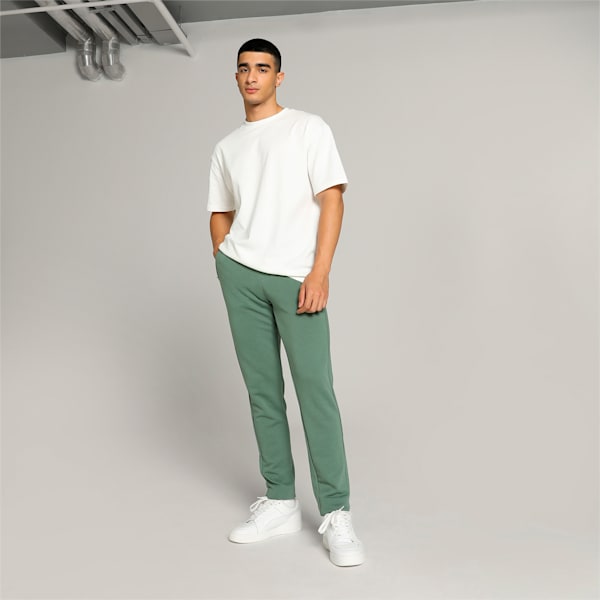 Knitted Men's Slim Fit Sweat Pants, Eucalyptus, extralarge-IND