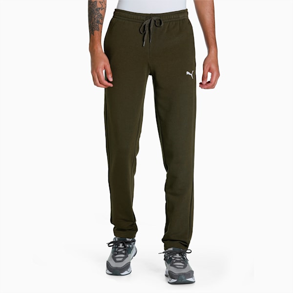 Knitted Men's Slim Fit Sweat Pants, Deep Olive, extralarge-IND