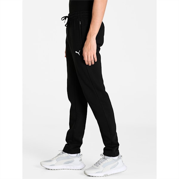 Zippered Slim Fit Knitted Men's Slim Fit Sweat Pants, Puma Black-Cat, extralarge-IND