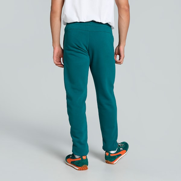 Zippered Slim Fit Knitted Men's Slim Fit Sweat Pants, Cold Green, extralarge-IND