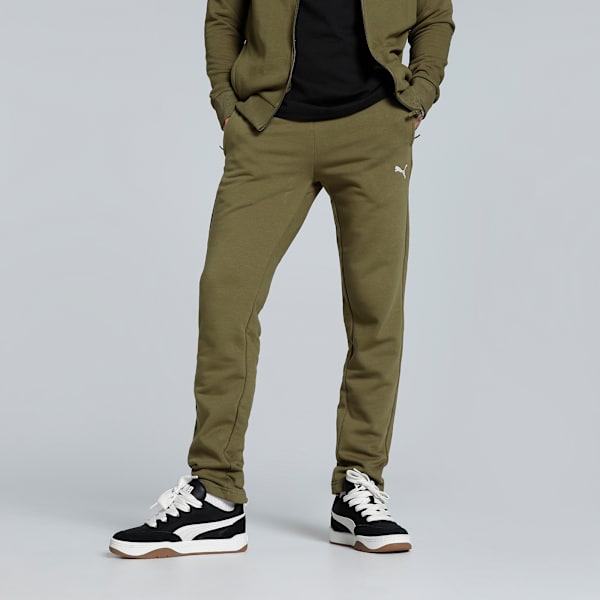Zippered Slim Fit Knitted Men's Slim Fit Sweat Pants, Wild Willow, extralarge-IND