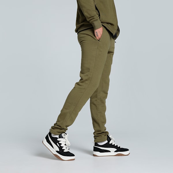 Zippered Slim Fit Knitted Men's Slim Fit Sweat Pants, Wild Willow, extralarge-IND