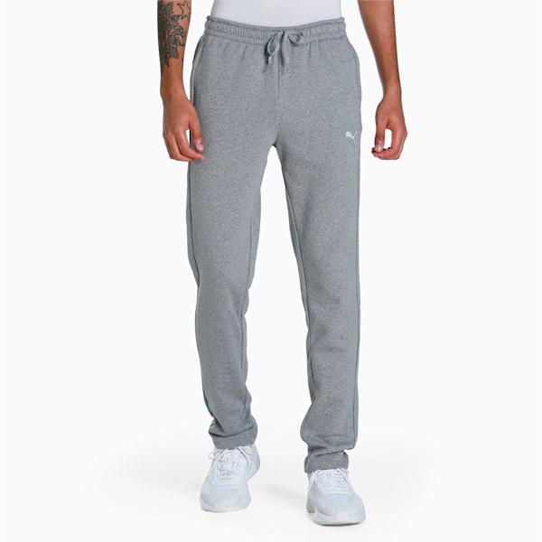 Zippered Slim Fit Knitted Men's Slim Fit Sweat Pants, Medium Gray Heather, extralarge-IND