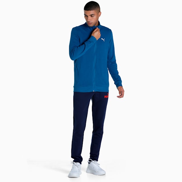 Zippered Full-Zip Men's Slim Fit Jacket, Lake Blue, extralarge-IND