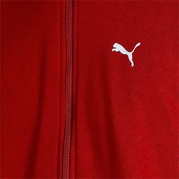 Zippered Full-Zip Men's Slim Fit Jacket, Intense Red, extralarge-IND