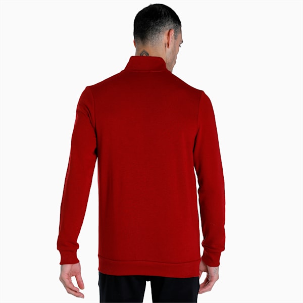 Zippered Full-Zip Men's Slim Fit Jacket, Intense Red, extralarge-IND