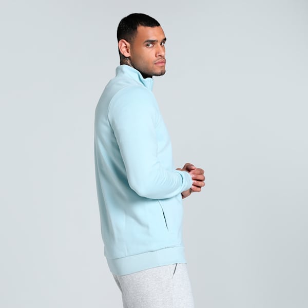 Zippered Full-Zip Men's Slim Fit Jacket, Frosted Dew, extralarge-IND
