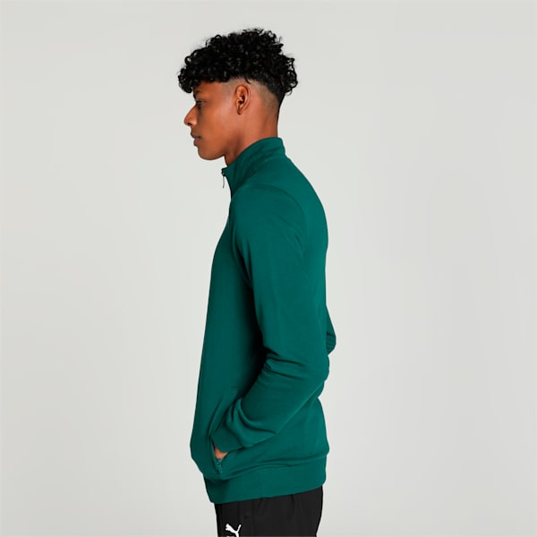 Zippered Full-Zip Men's Slim Fit Jacket, Malachite, extralarge-IND