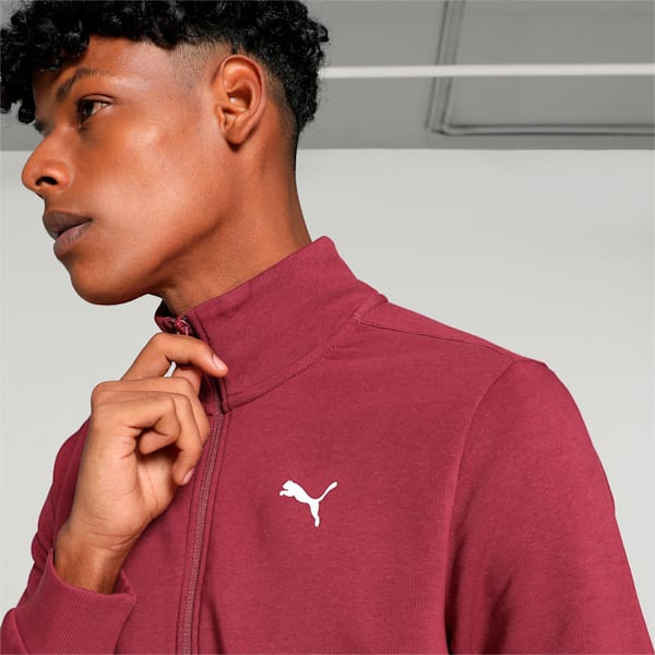 Zippered Full-Zip Men's Slim Fit Jacket, Team Regal Red, extralarge-IND