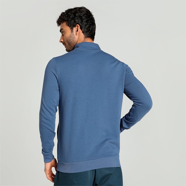 Zippered Full-Zip Men's Slim Fit Jacket, Inky Blue, extralarge-IND