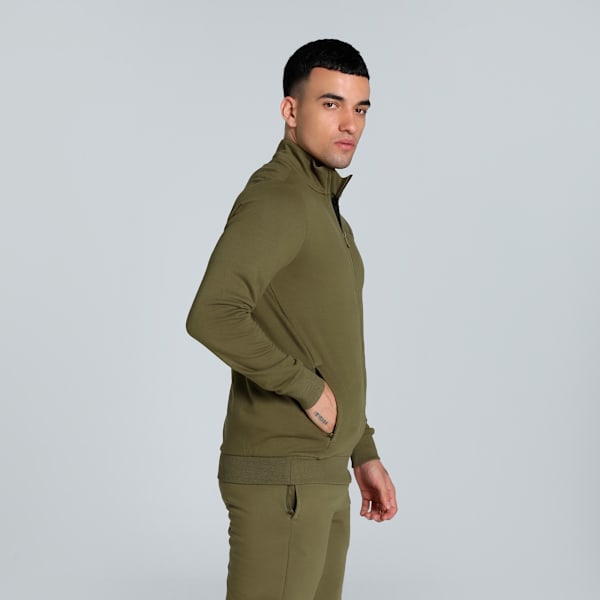 Zippered Full-Zip Men's Slim Fit Jacket, Wild Willow, extralarge-IND