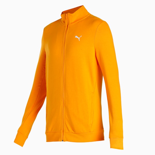 Zippered Full-Zip Men's Slim Fit Jacket, Apricot, extralarge-IND