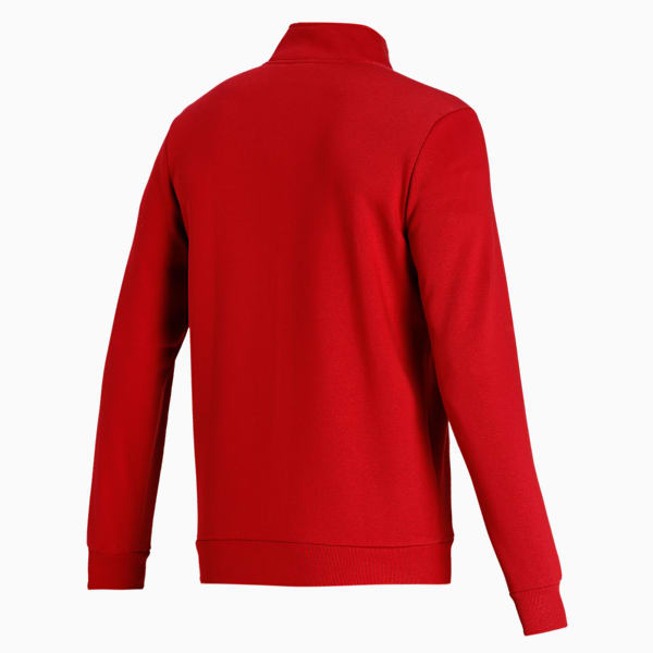 Zippered Men's Slim Fit Fleece Sweat Jacket, Intense Red, extralarge-IND