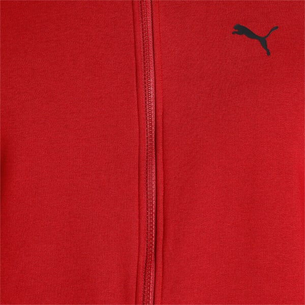Zippered Full-Zip Men's Slim Fit Polo Jacket, Intense Red, extralarge-IND