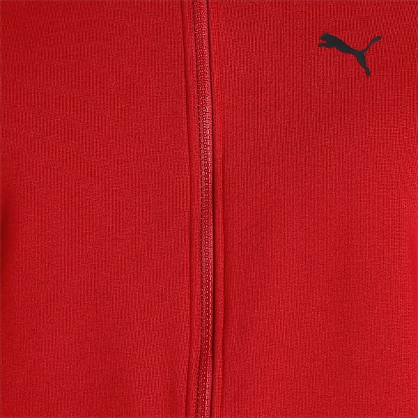 Zippered Men's Slim Fit Fleece Sweat Jacket, Intense Red, extralarge-IND