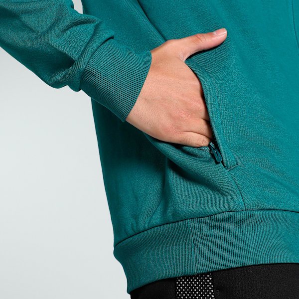 Zippered Full-Zip Men's Slim Fit Polo Jacket, Cold Green, extralarge-IND